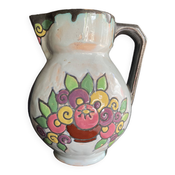 Enamelled jug – Desvres earthenware – Henri Delcourt (1872-1963)