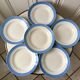 6 hollow plates sky blue Saint-Amand model "Languedoc" 50s