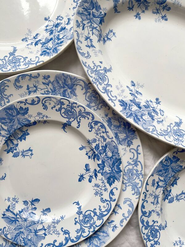 12 petites assiettes plates  ''Campanule'' Saint Amand et Hamage