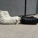 100% authentic Ligne Roset Togo 1-seater + pouf original leather Black & White