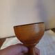 Vintage turned wooden candle holder