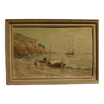 Maritime oil painting