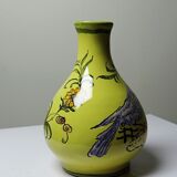 Small ceramic vase signed Henri Siffre Montpellier, bird decoration, 1950s-60s.