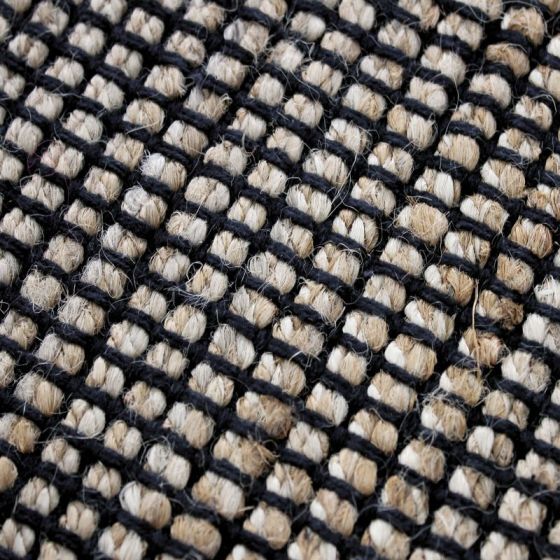 Tapis en jute et coton noir 190 x 290 cm