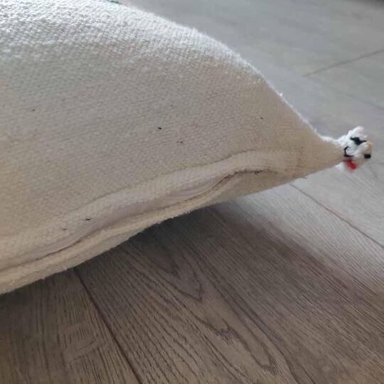 White Moroccan Berber cushion in cotton