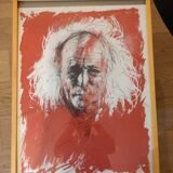 Lithograph portrait léo ferre jacques pecnard