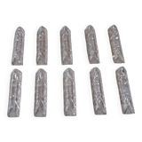 Set of 10 crystal knife rests