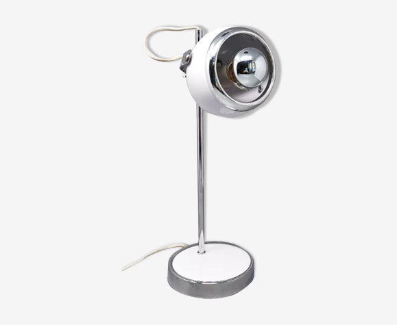 1970s white eyeball table lamp by Veneta Lumi, made in Italy