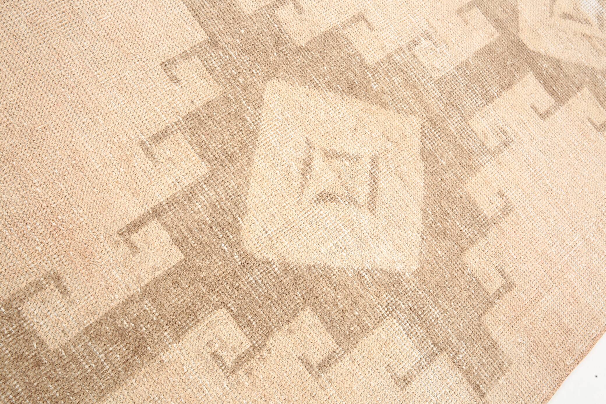 3x12 Beige & Brown Antique Turkish Runner Rug, 90x382Cm