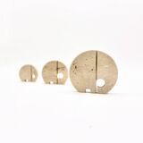 Family of 3 elephants in travertine by Fratelli Mannelli