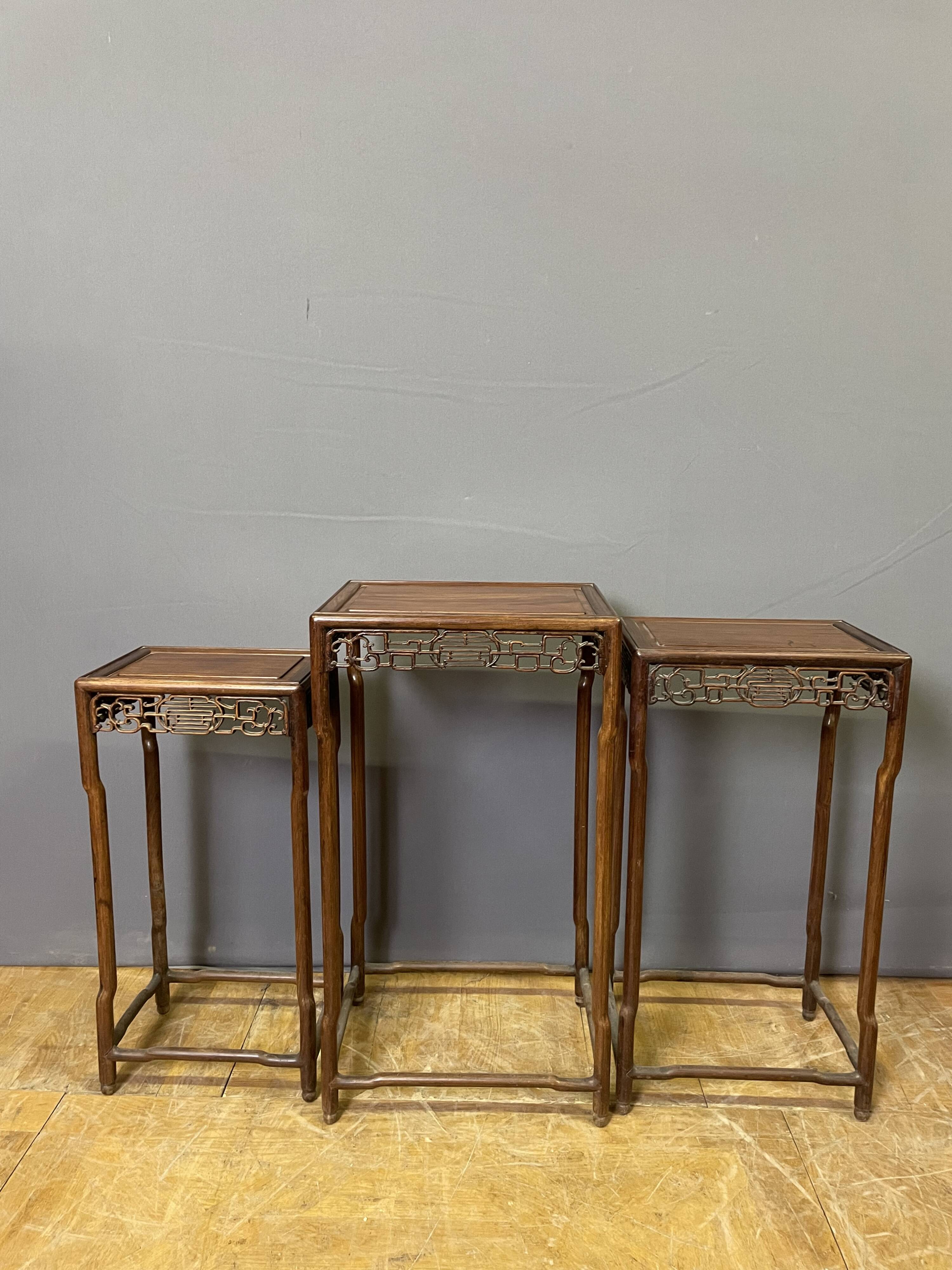 Set of three Chinese stools.