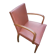Fauteuil bridge marron clair et bois des années 40-50