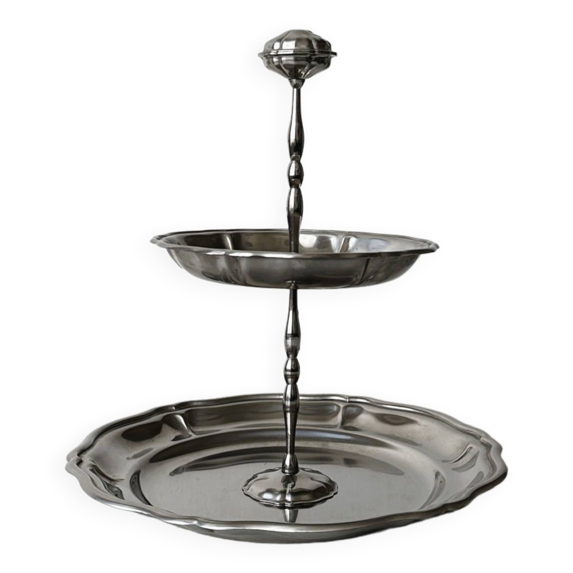 Servant display with two trays in stainless steel Jean Couzon