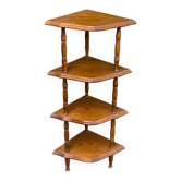 Étagère d'angle 4 niveaux en chêne démontable 1970