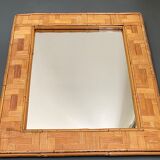 Miroir bambou et rotin italien 1970