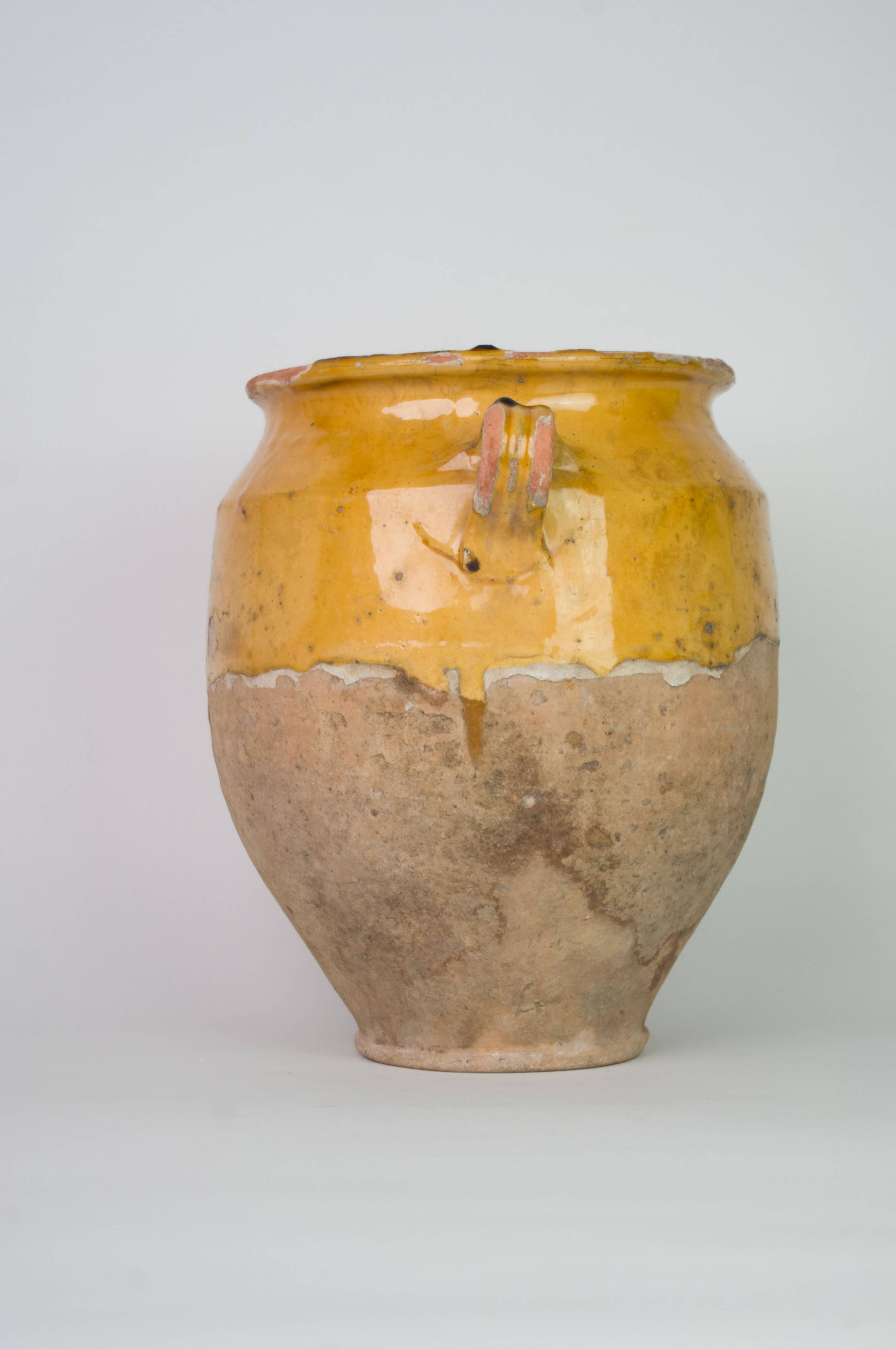 Yellow South-West confit pot, glazed terracotta
