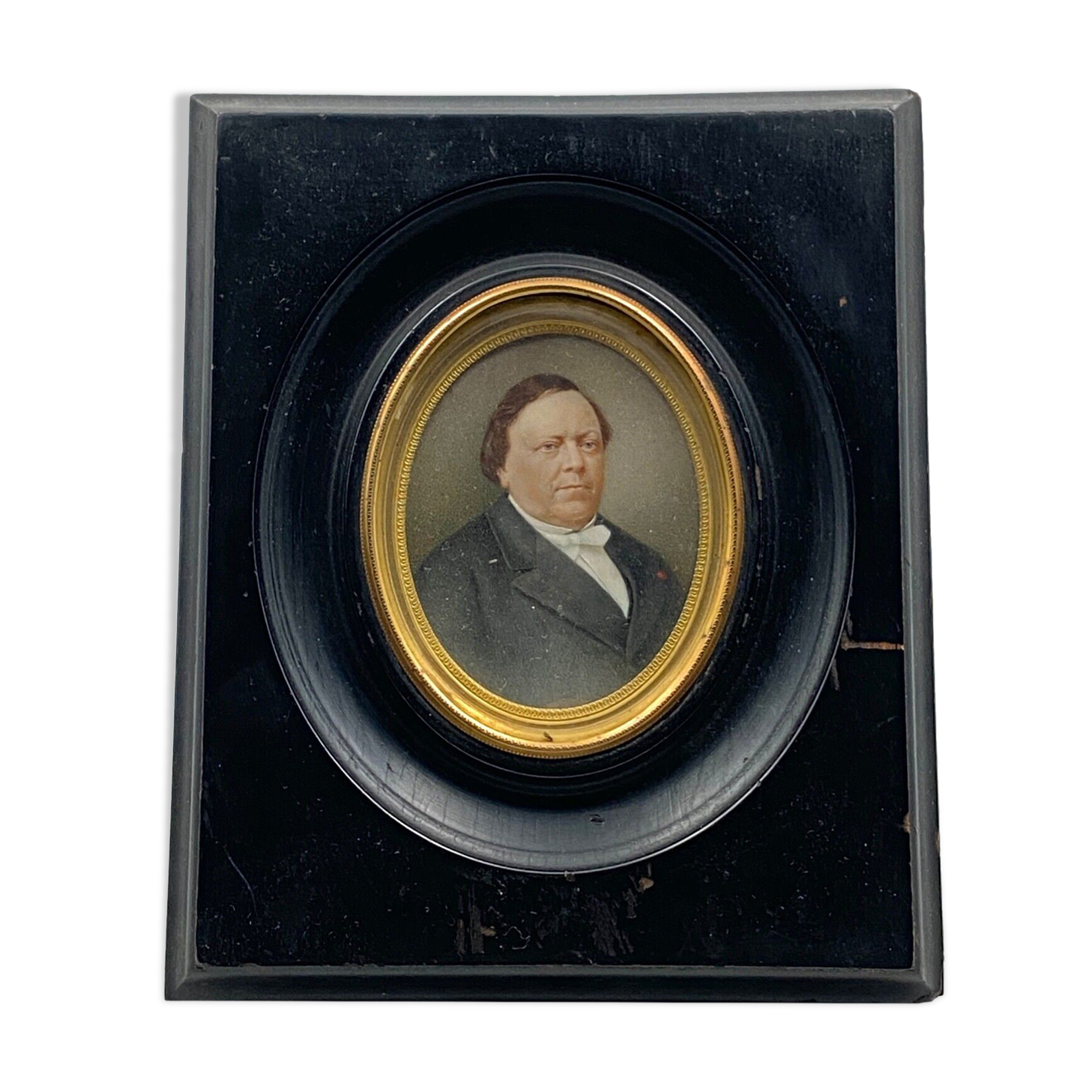 Miniature painted,  signature to identify nineteenth century man