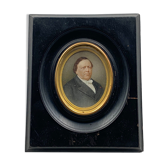 Miniature peinte, signature a identifier homme du XIX