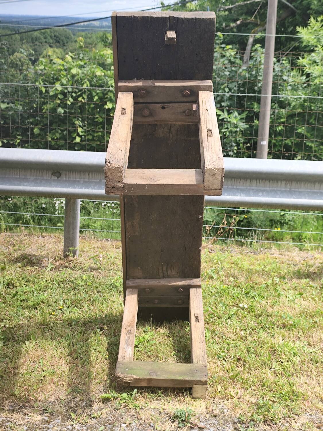Old small 160 cm carpenter's workbench in solid oak