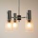 1970s vintage suspension, chrome, textured glass with a diamond point.