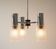 Suspension vintage années 70, Chrome, verre texturé pointe de diamant