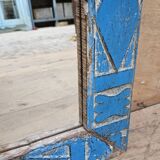 Ancien miroir Art déco en teck birman