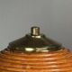 Midcentury mushroom pencil reed rattan bamboo and brass table lamp, 1970s