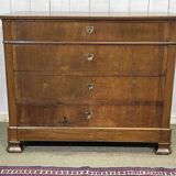Late 19th century Louis Philippe chest of drawers in walnut and fir