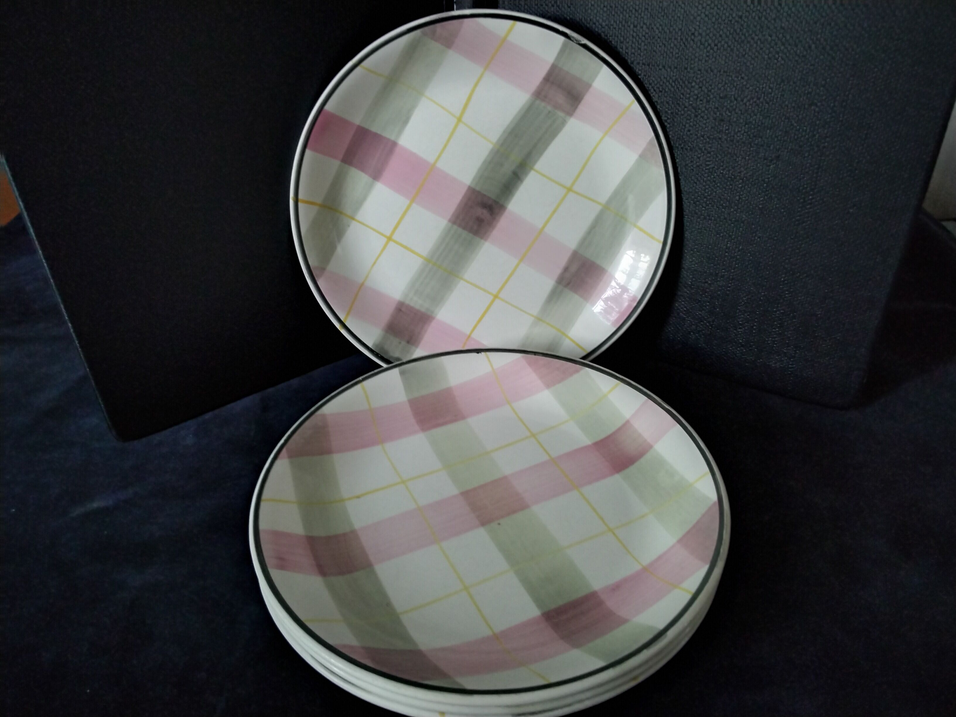 Set of 4 Digoin Sarreguemines flat plates