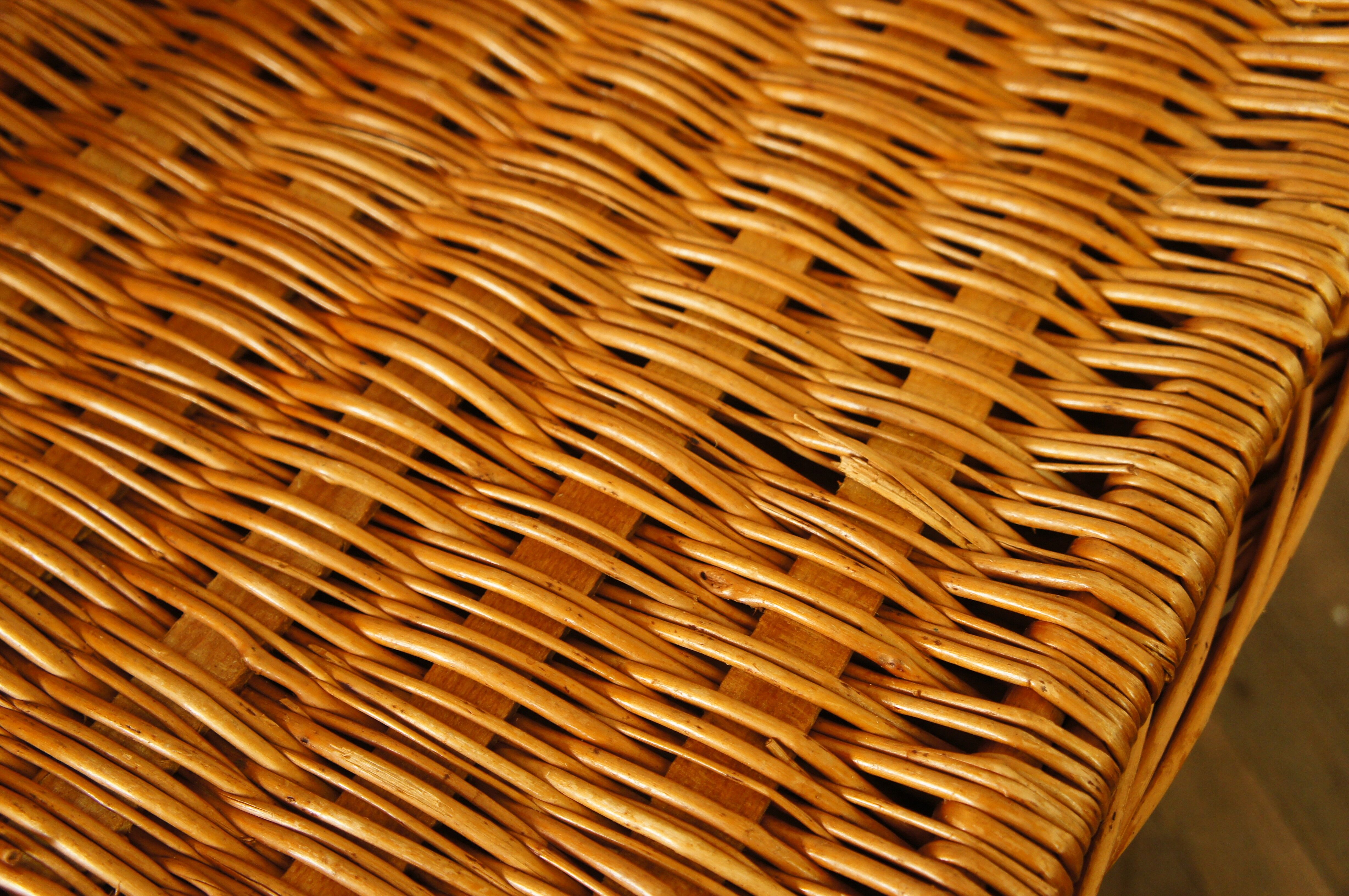 Braided wicker chest bench