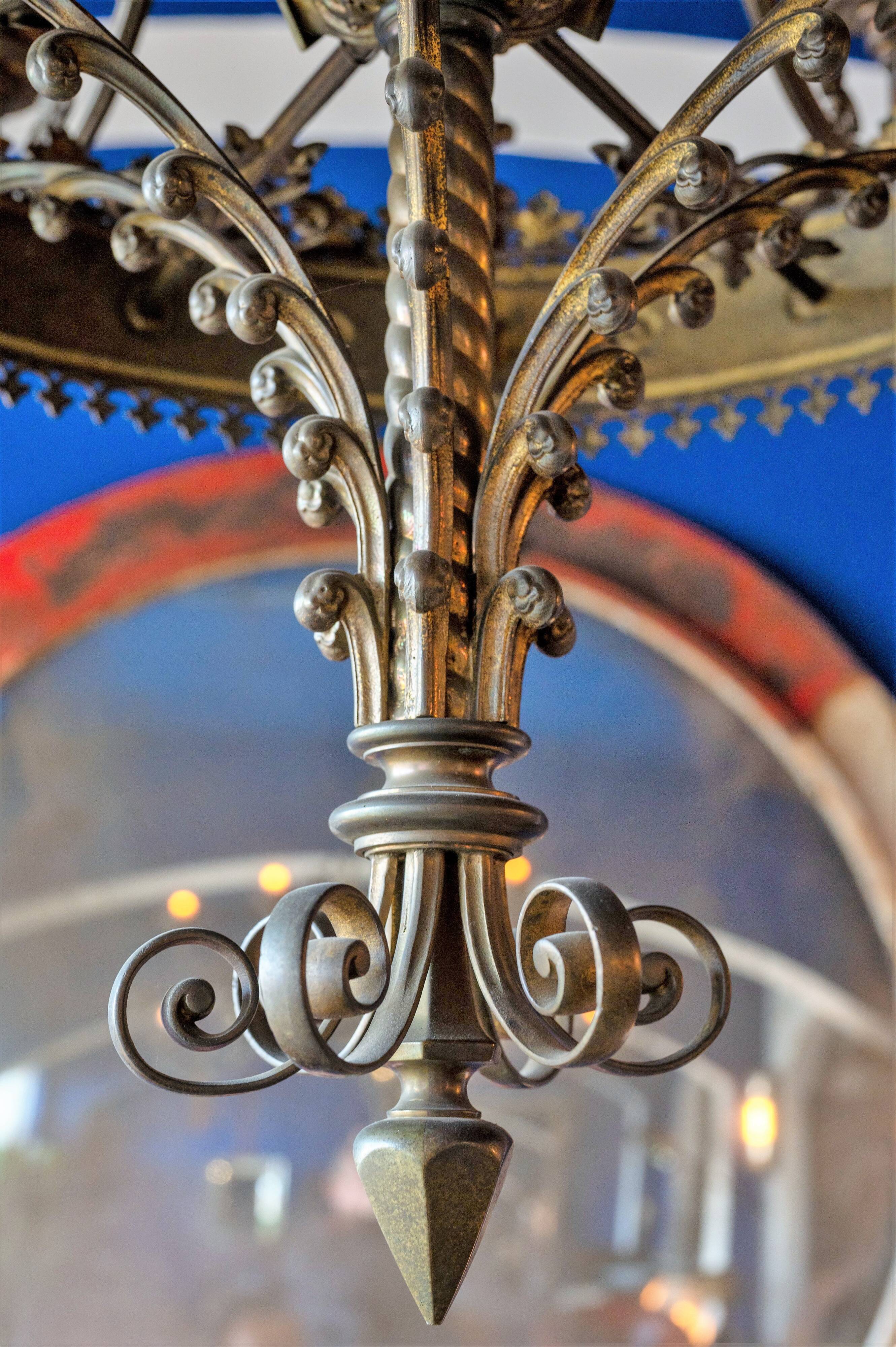 Large Antique Metal Chandelier