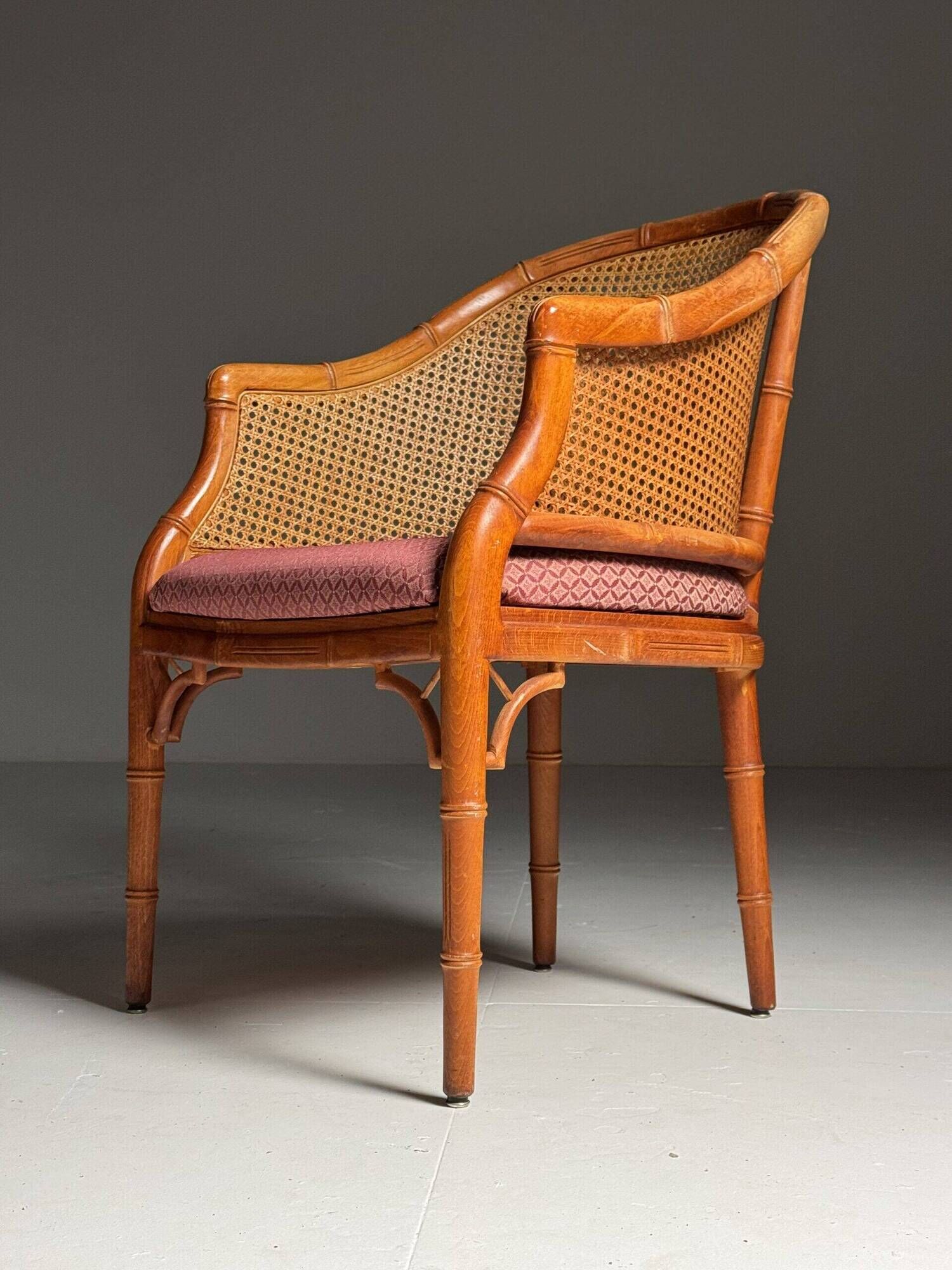 Set of 4 vintage faux bamboo chairs