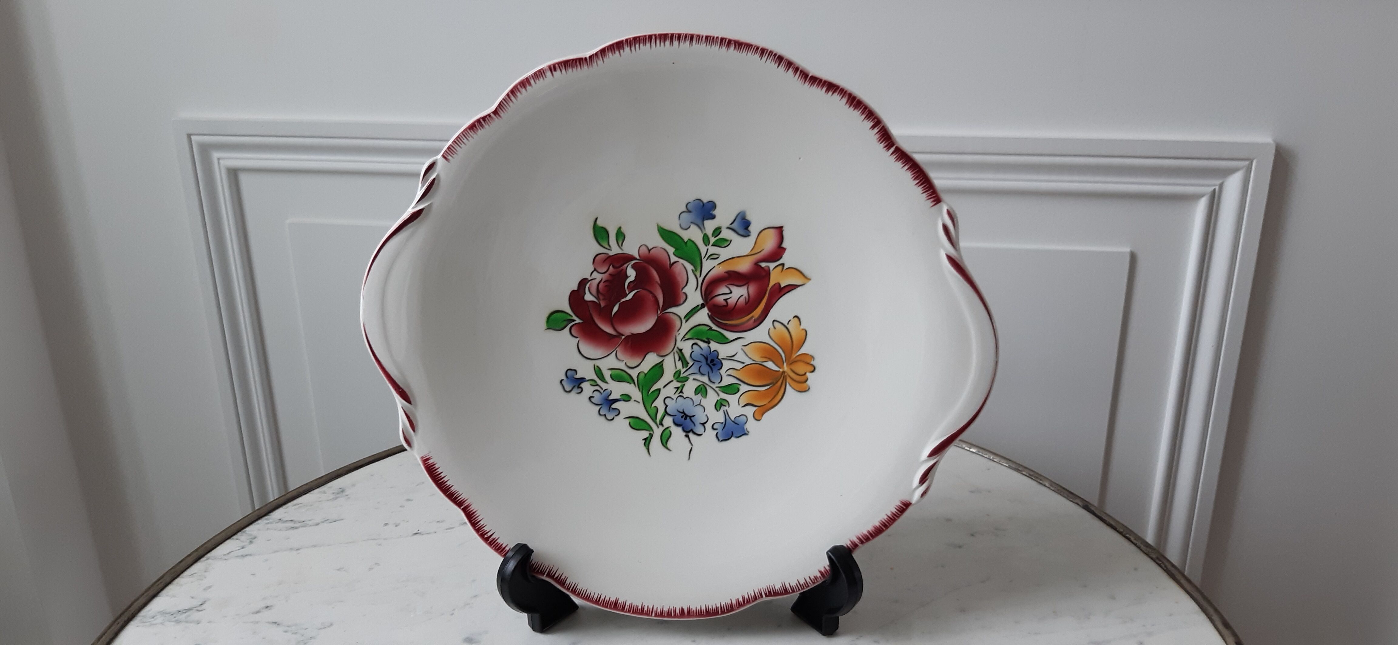 Cake dish Digoin Sarreguemines 50s