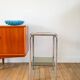 Chrome and smoked glass tubular console / side table, double tiers, 1970.