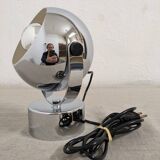 Eye ball lamp or wall light, chrome, space age, France circa 1970.