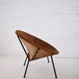 Vintage balloon suede easy chair, 1960s, Hungary