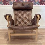 "Pernilla" leather armchair "Bruno Mathsson" 1960.
