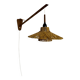 Lampe murale en teck et raffia ajustable
