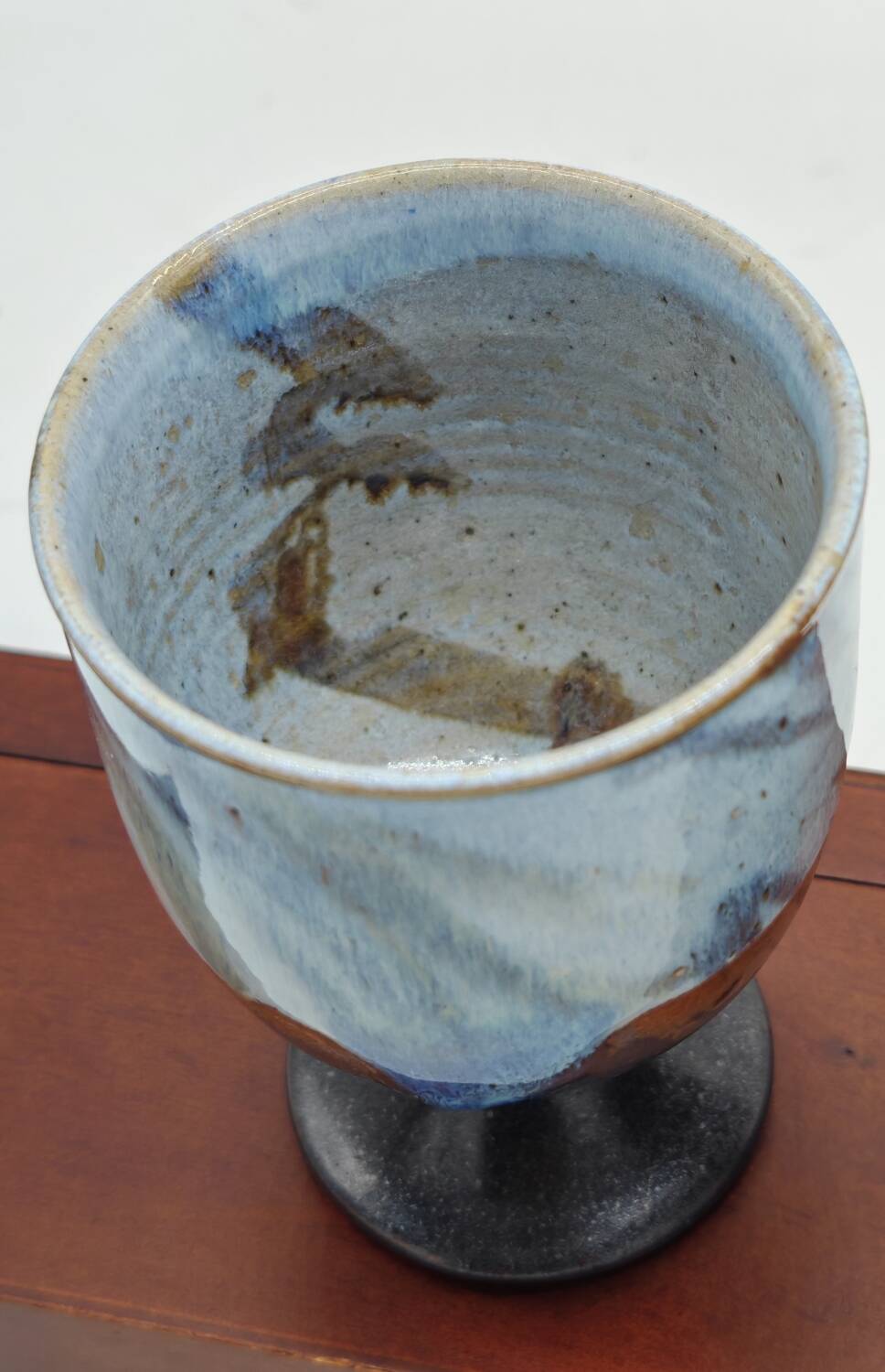 Pair of enameled stoneware mazagrans by Jean Claude Séris