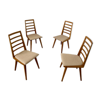 Lot 4 chaises en hêtre design scandinave des années 70 vintage