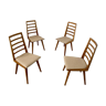 Lot 4 chaises en hêtre design scandinave des années 70 vintage