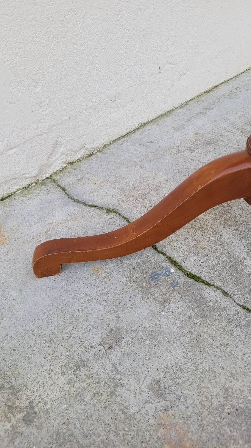 Tripod base psyché barber mirror in cherry wood with a system