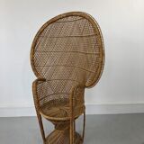 Vintage rattan and wicker peacock chair