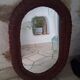Miroir rotin vintage 80s