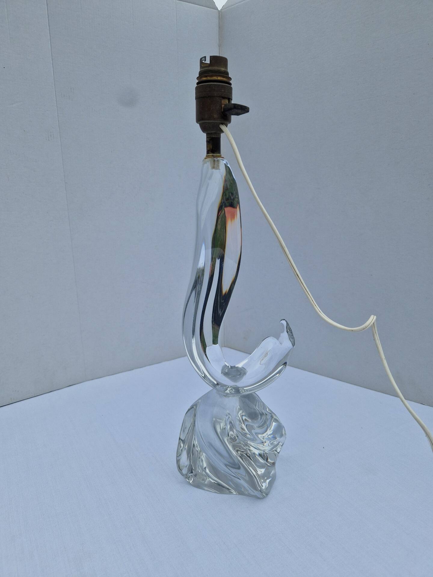 Lamp Base Swan Neck Signed Daum