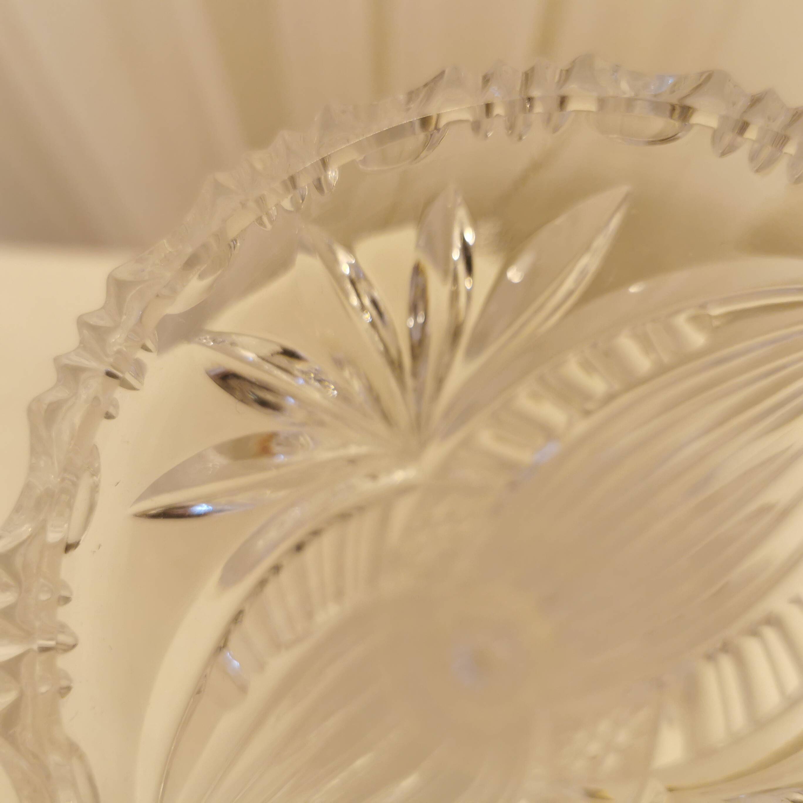 Chiseled crystal vase