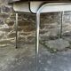Red Formica table, 4 matching Formica chairs, vintage, 60s.