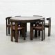 Dining Set by Luigi Vaghi for Former with Six Leather Chairs, Italy 1960's