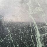 Coffee table in gilded brass and veined green marble