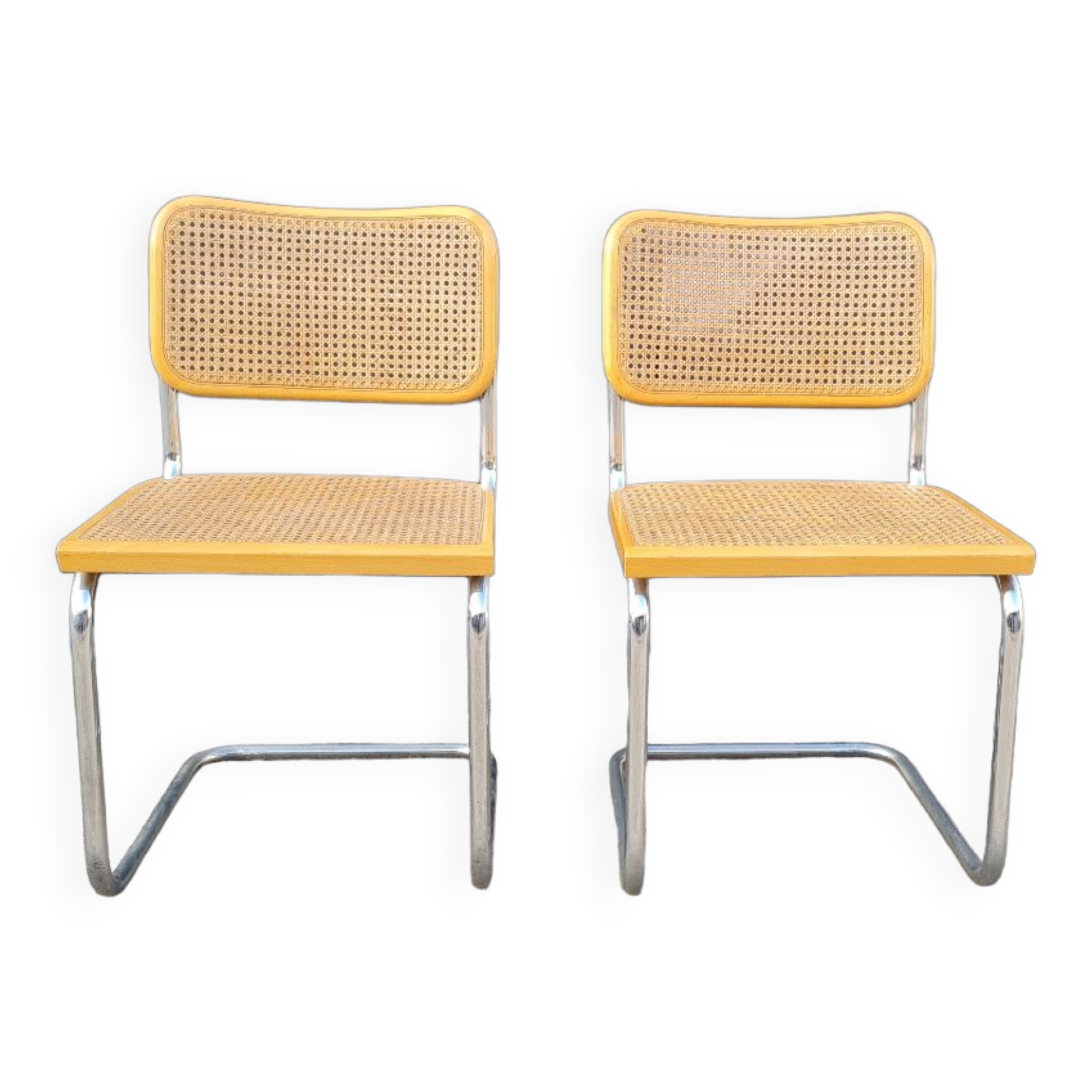 Pair of chairs cesca B32 by Marcel breuer